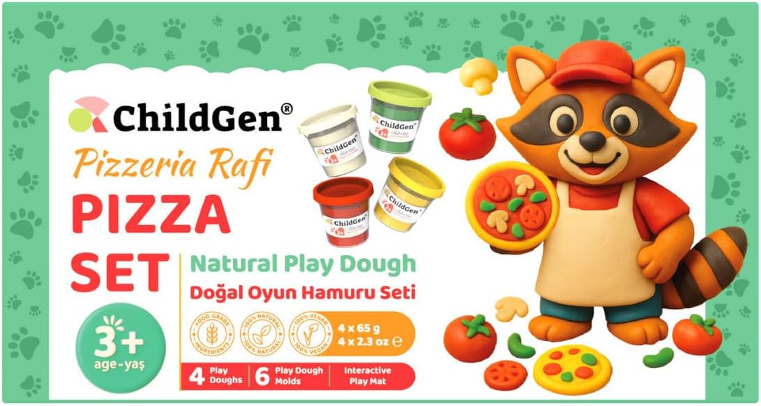 ChildGen Doğal Oyun Hamuru Sevimli Patiler - Pizza Set