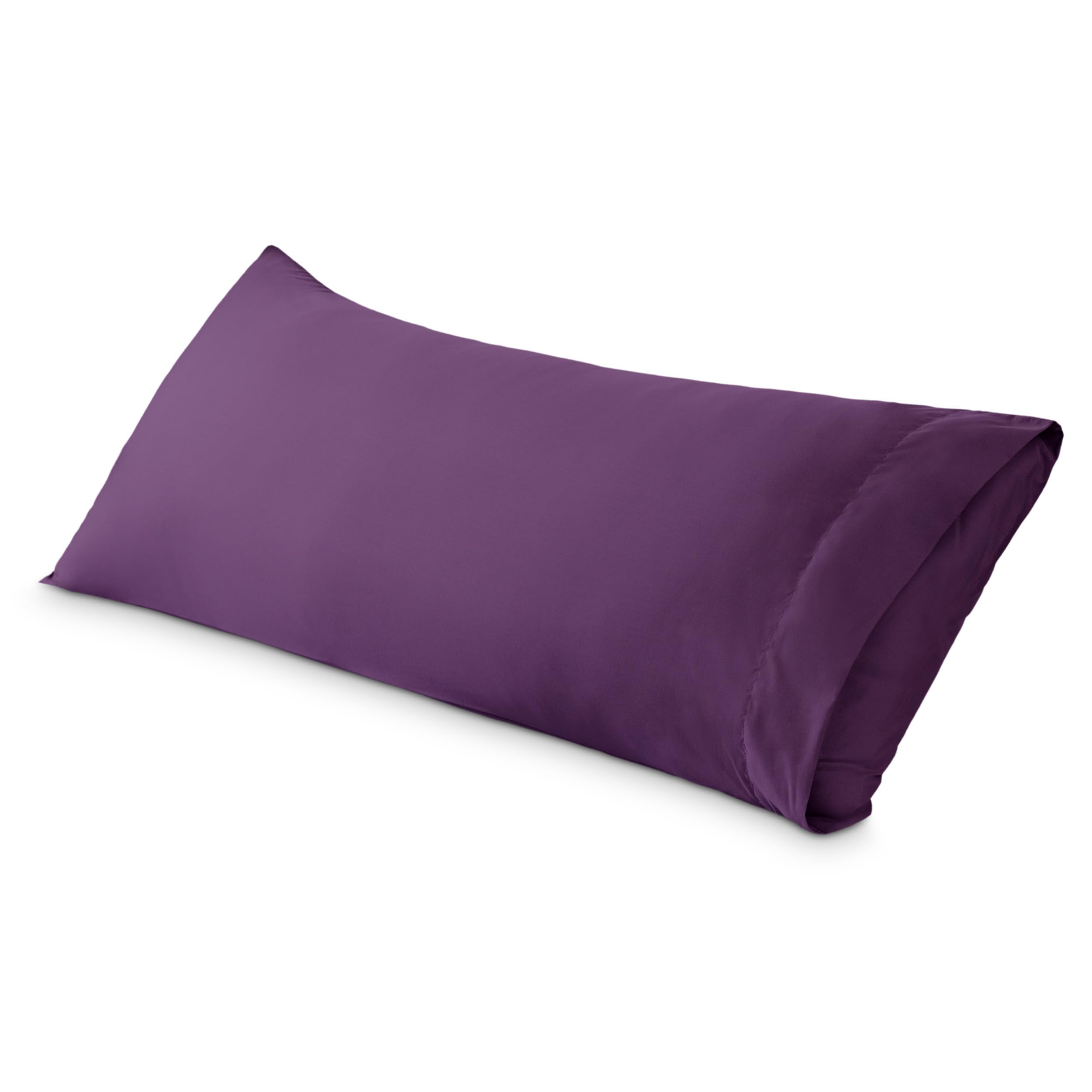 Bare Home Body Pillow Cover Envelope (20"x54", Plum)