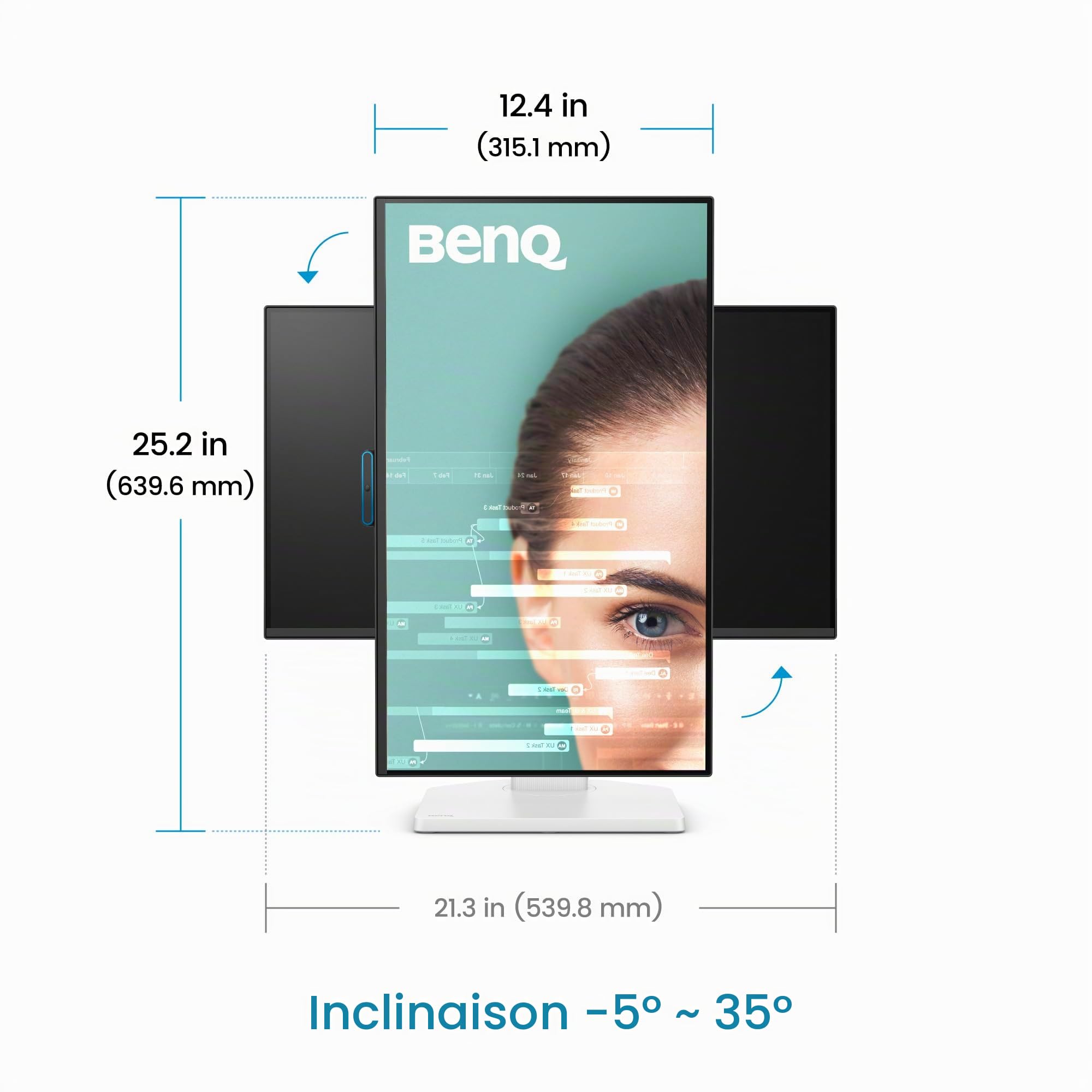 BenQ GW2490TC – Écran IPS 23,8" FHD 1080p 144Hz Eye-Care Bureau, USB-C, 1920x1080, Optimiseur visuel, Anti-Scintillement, Low Blue Light, Cadre Ultra-Fin, certifié TÜV, Design Ergonomique, Eye-Care U