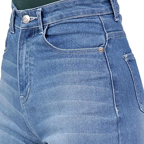 Image of KOTTY Women's High Rise Cotton Lycra Blend Ankle Length Relaxed Fit Jeans
