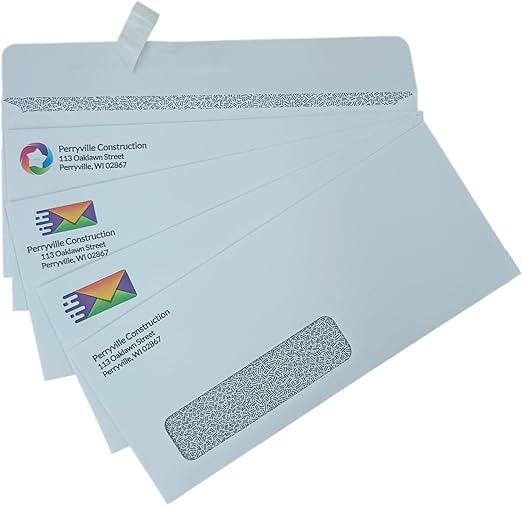 500 Envelopes 10 Custom Envelopes Printed White Envelopes