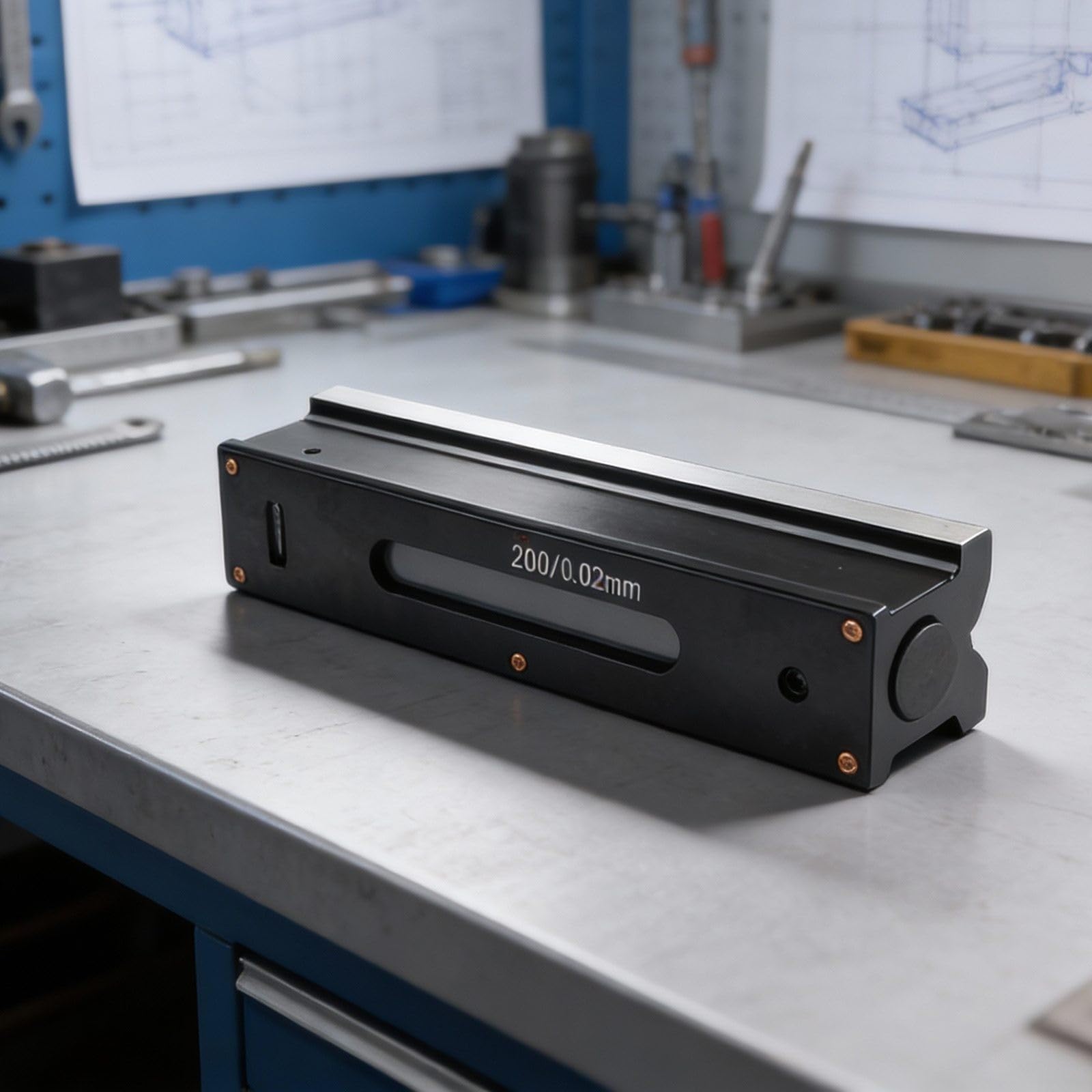 Metal Fitter Level 100mm 0.02mm with V-Groove Base(100mm)