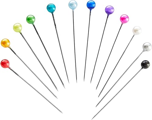 Miniatura 7 de Juvale Alfileres de costura con cabezas de bola de colores, 1200 piezas, 12 colores, 1.5 pulgadas de largo, alfileres de cabeza de bola de acero