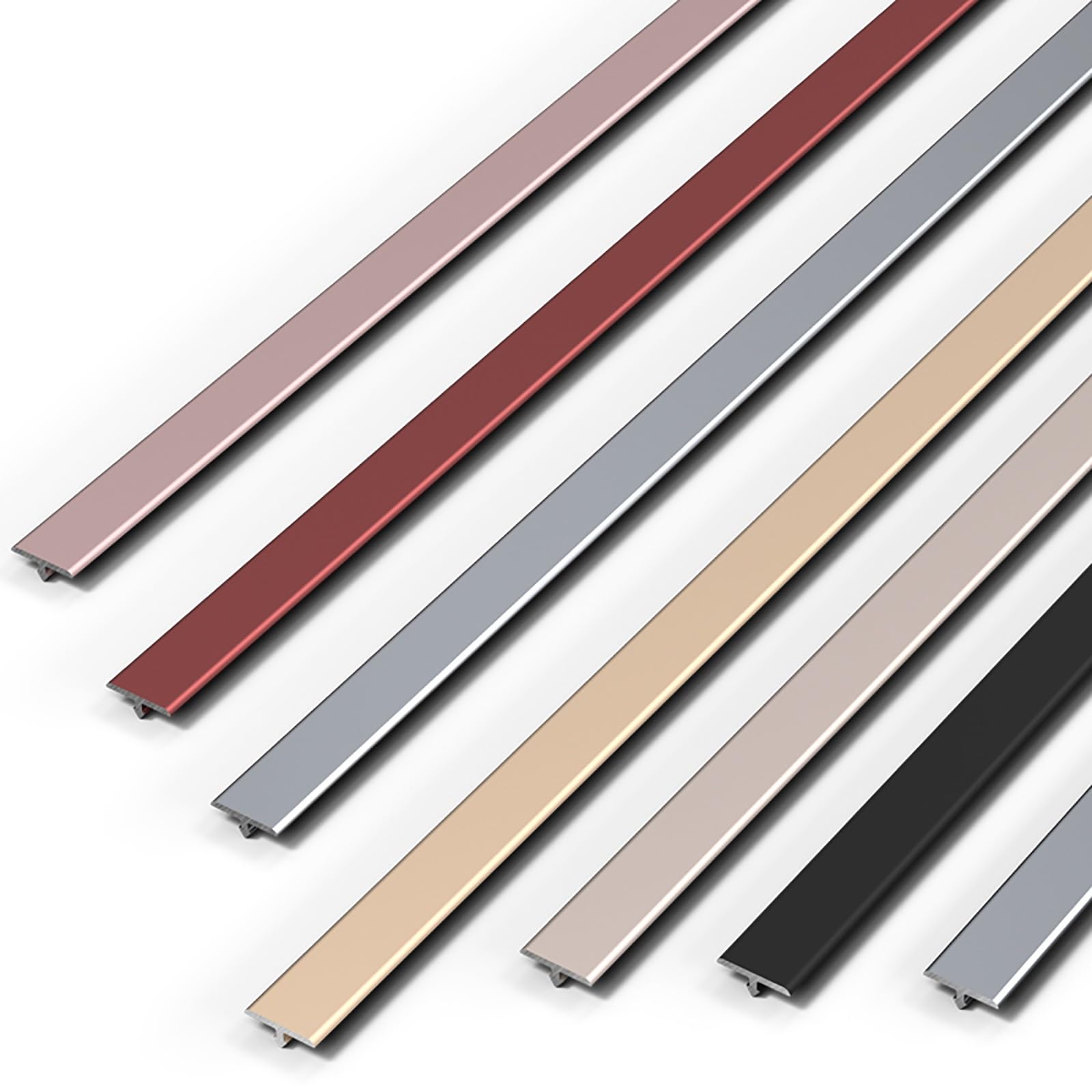T Molding Trim - Aluminum Floor Transition Strip for Doors, Tiles, and Wall Seams - Ideal for Laminate Floor Gaps and Doorway Transitions - 3 Pack, 90cm Each