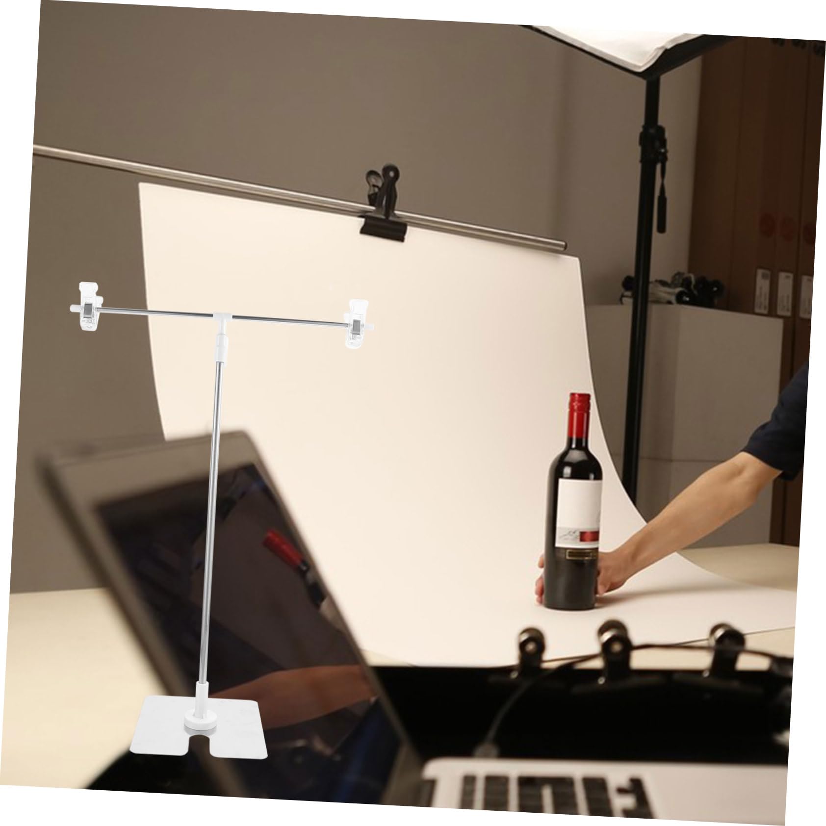 Gatuida Marco De Fondo Mini Soporte para Telón De Fondo Fotográfico Negro Fácil Telones De o De Fotografía Pequeño Soporte De o Fotos De o Ajustable El Plastico