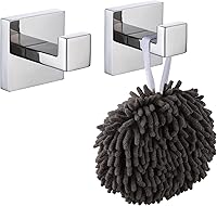 Vista 16 de KOKOSIRI Gancho para toallas de baño, montaje en pared, gancho cuadrado para bata, baño, cocina, garaje, montaje en pared, acero inoxidable SUS 304