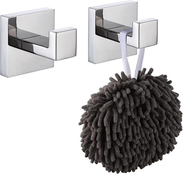 KOKOSIRI Bathroom Towel Hook Coat Hooks for Wall Coat Hook Bath Towel Robe Hook Stainless Steel Garage Heavy Duty Wall Mounted, Polished Chrome, B1010CH-P2