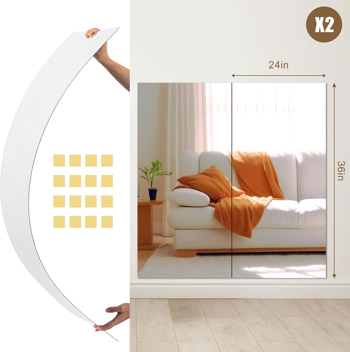 Transform Your Space: Discover the 2 Pcs Home Gym Acrylic Full Length Mirror!