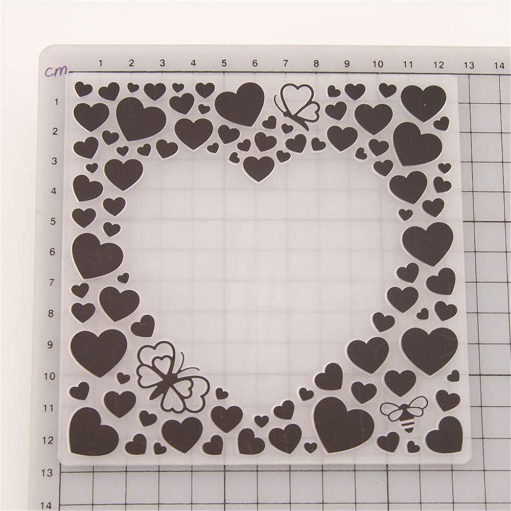 arriettycraft Valentine's Day Heart Shape Hearts Background Plastic Embossing Folders for Card Making Scrapbooking or Paper Crafts