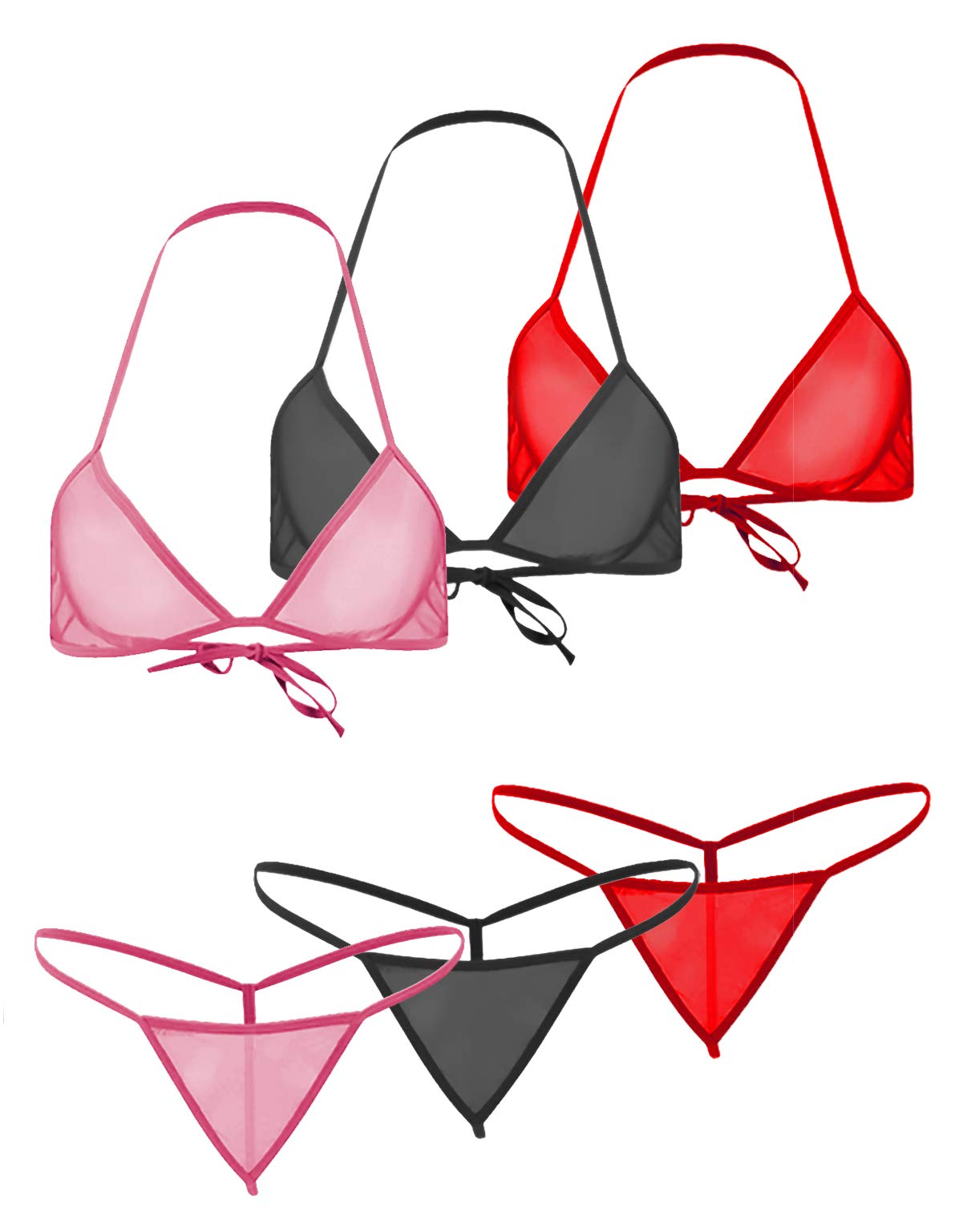 xs and os Women Sheer Bra Panty Lingerie Set Combo-picture-9