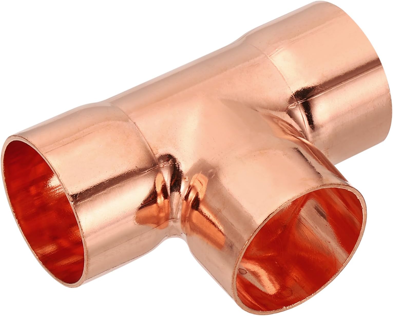 PATIKIL 28mm ID 1mm Thick Tee Copper Fitting, 1pcs 99.9% 3 Way Pure Copper Pipe Fitting Tube Connector with Sweat Solder Connection for Plumbing HVAC Refrigeration System