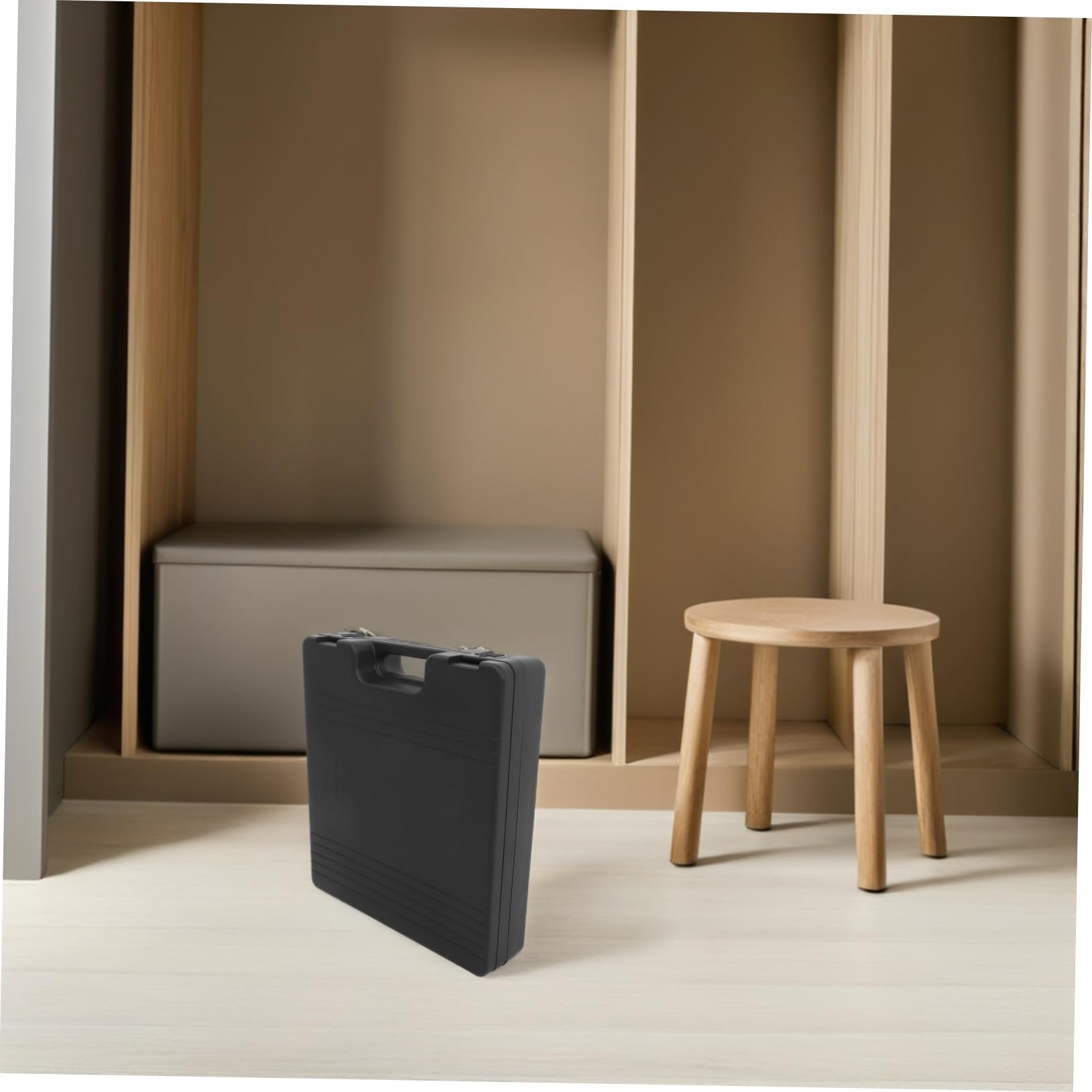 VANZACK Custodia Porta Microfono per Microfoni a Condensatore con Esterno in Plastica Nera e Interno in Spugna Protettiva, Design Portatile con Maniglia per Interviste All'aperto e Studi