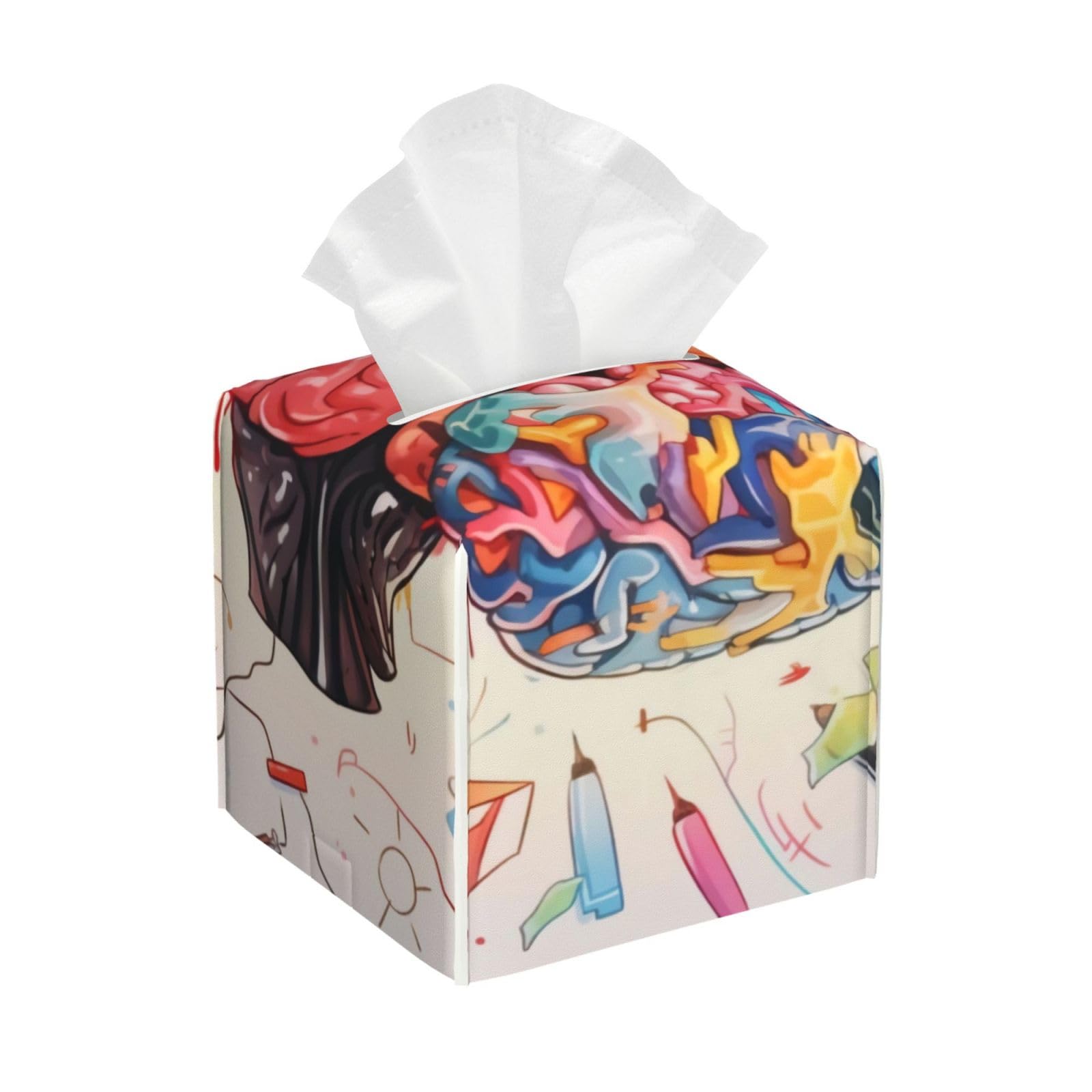 Amazon.com: KIROJA Human Brain Print Tissue Box Cover, Square