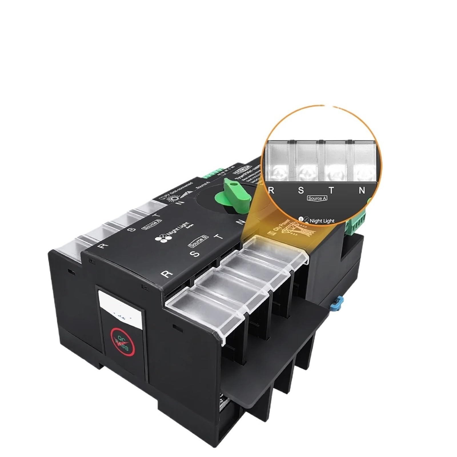 Din Rail 3 phase ATS 4P 63A 100A 125A 230V Dual Power