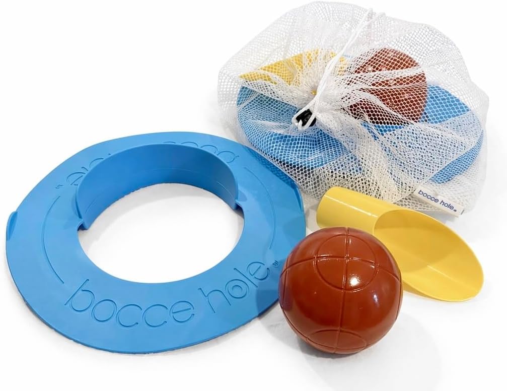 Bocce Hole™ Beach Game – Beach Bocce Expansion Set – Portable Target Scoring Rings and Sand Scoops for a New Beach Bocce Game – (Balls NOT Included)