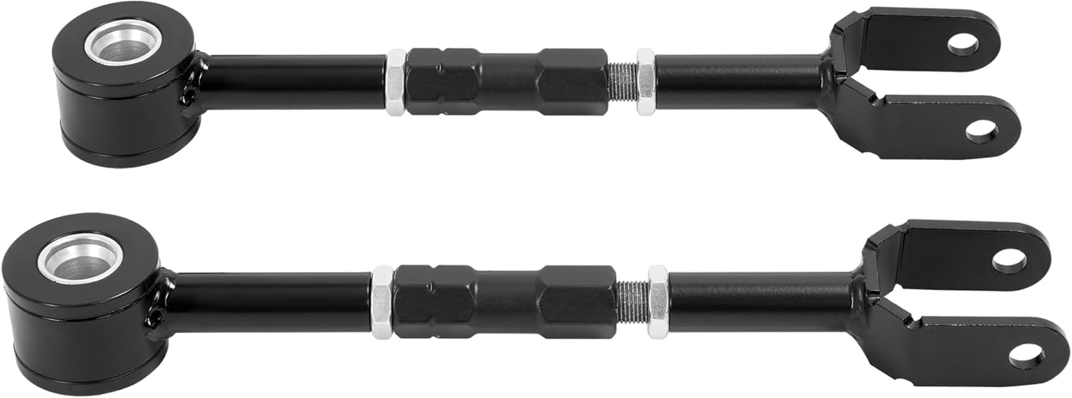 Adjustable Rear Traction Rod Compatible with 2003-2009 Nissan 350Z/ Infiniti G35 Coupe Sedan Camber Toe Arms Steel Powder Coated Black