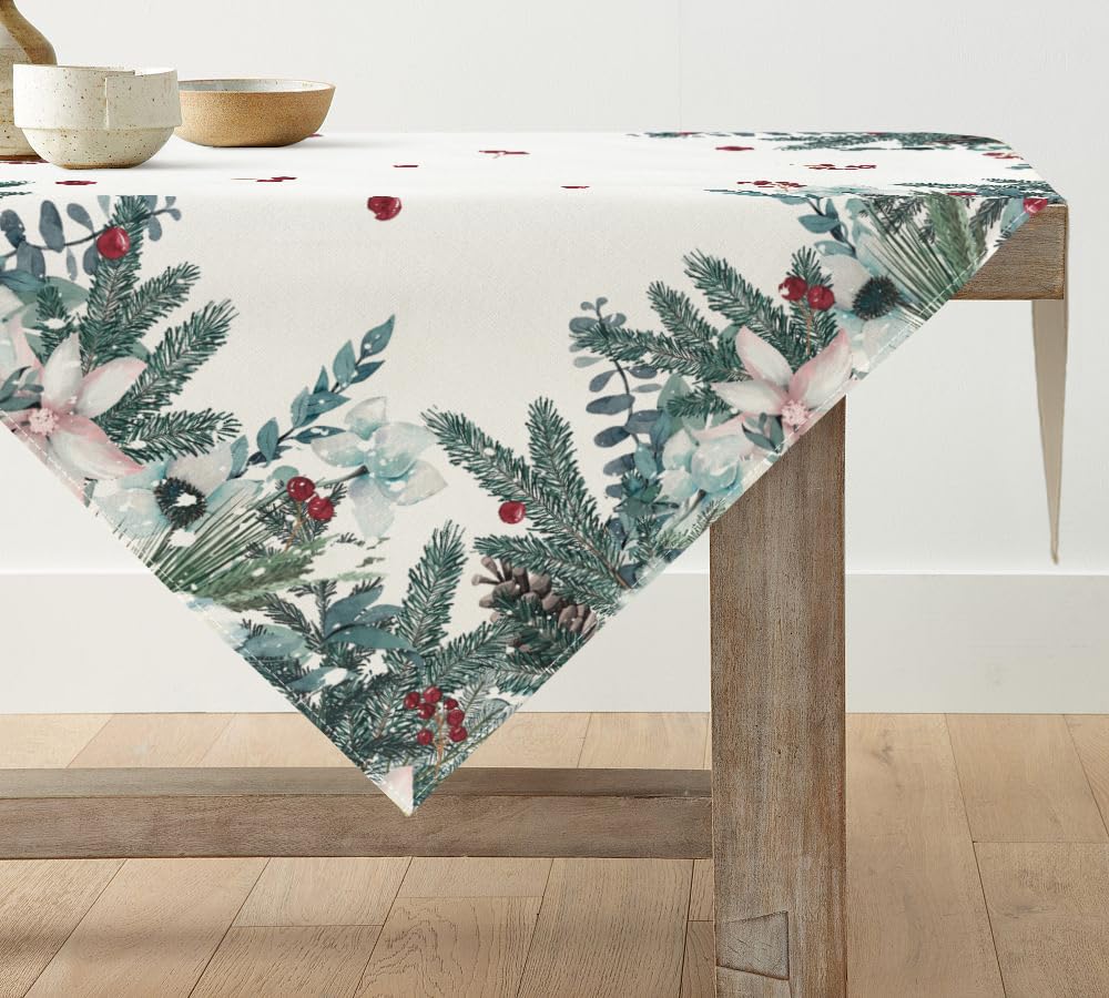 Artoid Mode - Holly Nappe De Table, Motifs Noël, Eucalyptus, Linge De Table, Saisonnier, Pour Hiver, Cuisine, Table, Décoration Intérieure, Vacances