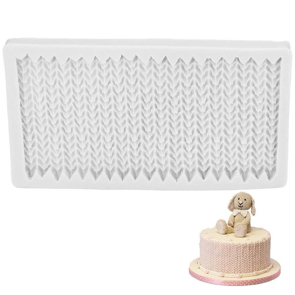 Luxylei As Shown 1Pc Fondant Impression Mat Knitting Sweater Crochet Texture Embossed Design Silicone Cake Cupcake Decorating Supplies Molds