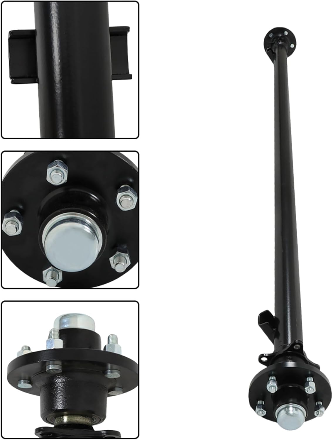 GXYWADY Trailer Axle 3500Lbs 5 Lug 4.5 Inch Trailer Axle 72 Inch Wide Frame 85 Inch Hub Face