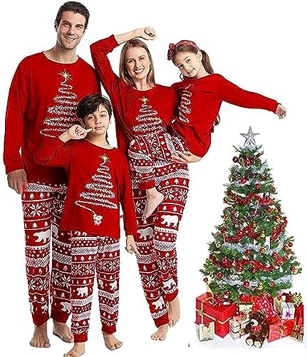 lohill Matching Family Christmas Pyjamas Set, Elf Christmas Pajamas PJs Set, Xmas Pjs Holiday Printed Nightwear Sleepwear for Mens Womens Kids