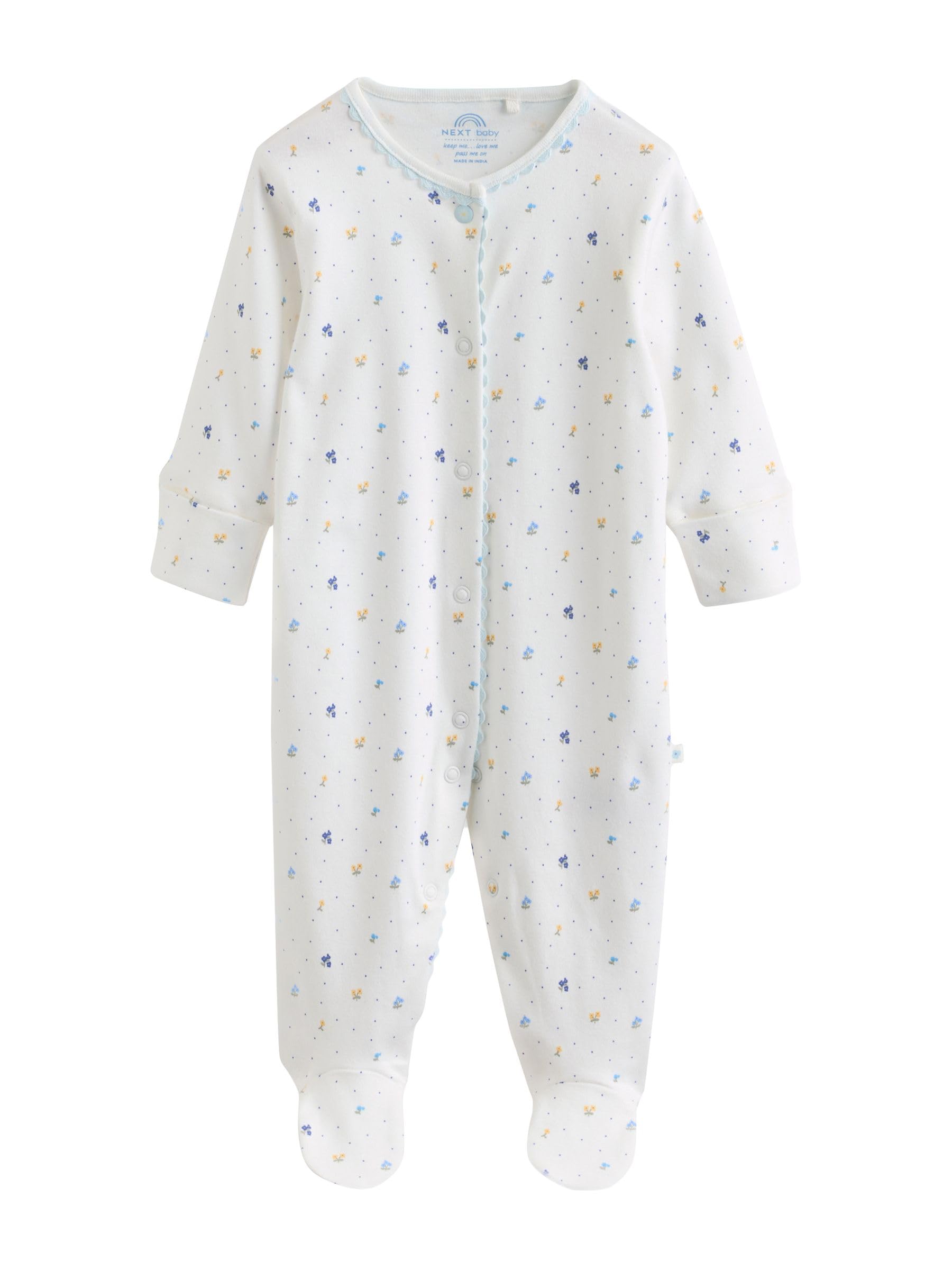 NEXT Bambina Confezione da 4 Tutine Neonati | Neonato, Standard, Mid Rise, Button, 100% cotone