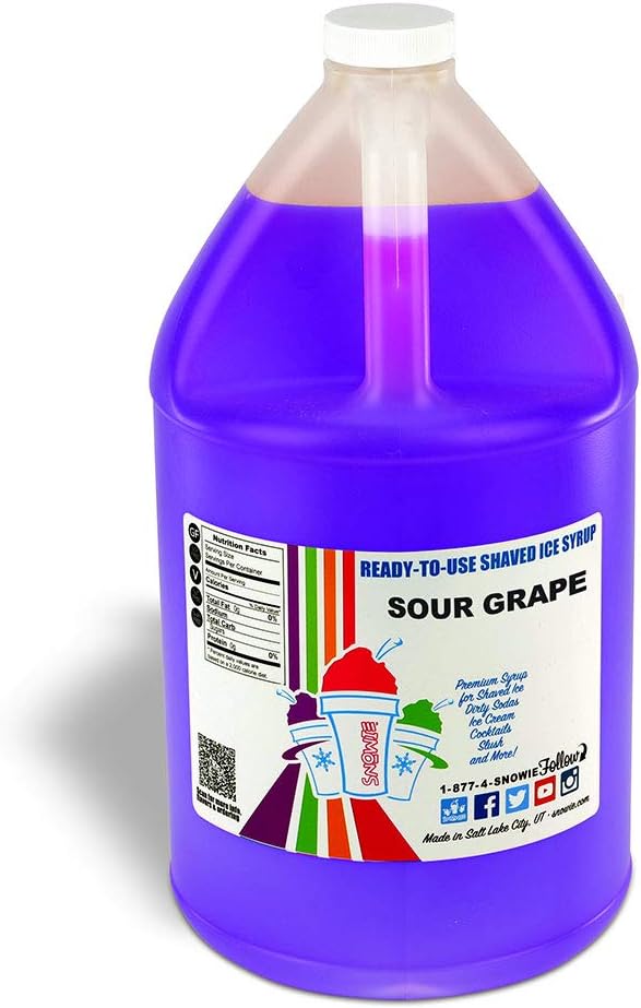 Snowie Shaved Ice Snow Cone Syrup Ready to Use (Sour Grape)