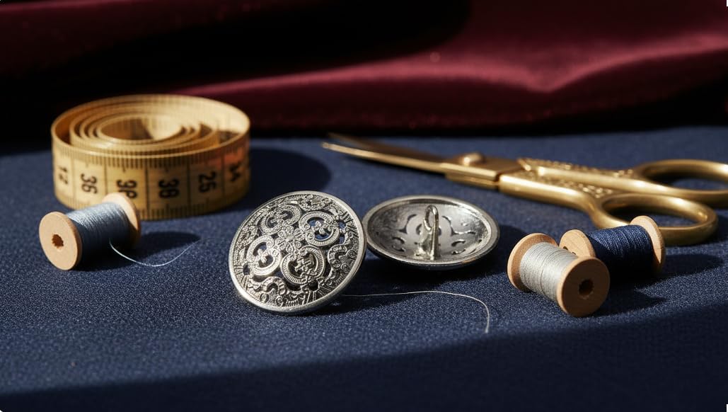 10PCS Clothes Button, Retro Hollow Sewing Button Shank Round Shaped Metal Button Set for Men Women Blazer Coat, Uniform - Image 3