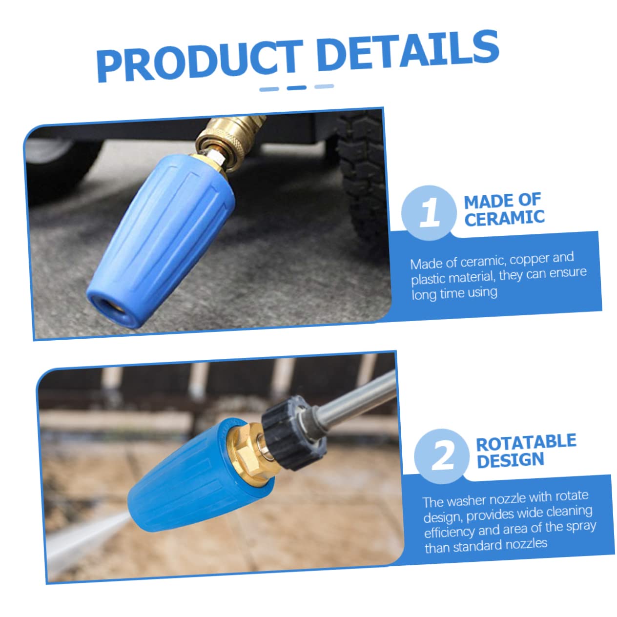 HANABASS Pressure Washer Rotating Nozzle High Pressure Sprayer for Intense Cleaning of Bricks Outdoor Surfaces Psi Durable Construction Efficient Water