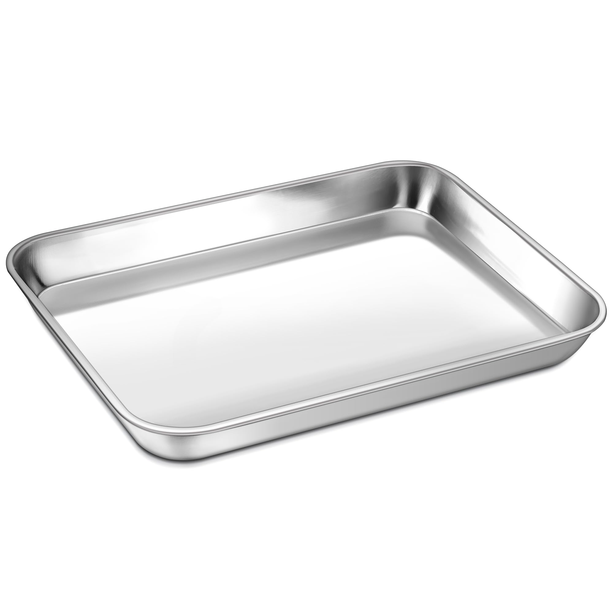 Toaster Oven Tray, Stainless Steel Toaster Oven Pan, Rectangle 10''x8''x1'', Healthy & Heavy Duty, Mirror Finish & Dishwasher Safe-image-32