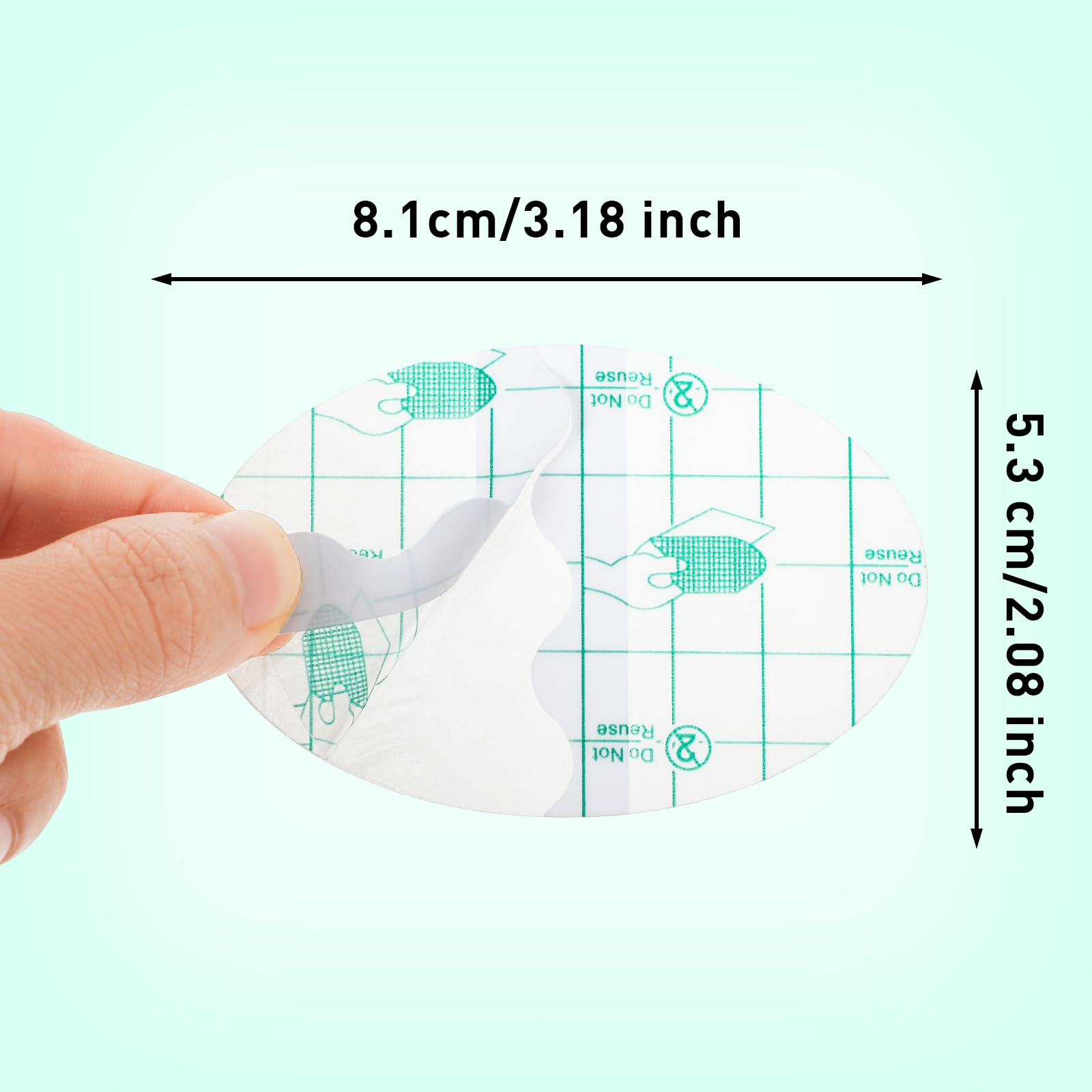 YUXIANLB 60 Pieces Transparent Adhesive Bandage Waterproof Bandages, Oval Stretch Liquid Bandage for Skin, Transparent Film Dressing Waterproof Bandages for Swimming (3.2 x 2 Inch)