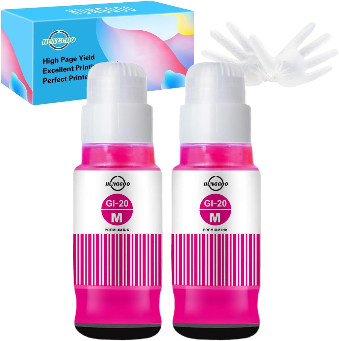 GI-20 Magenta Ink Bottle Compatible Replacement for Canon GI-20 GI20 Ink Bottles Refills Kit for Canon G6020 G7020 G5020 Printers, GI20 Magenta Ink Refill Bottles 2 Pack