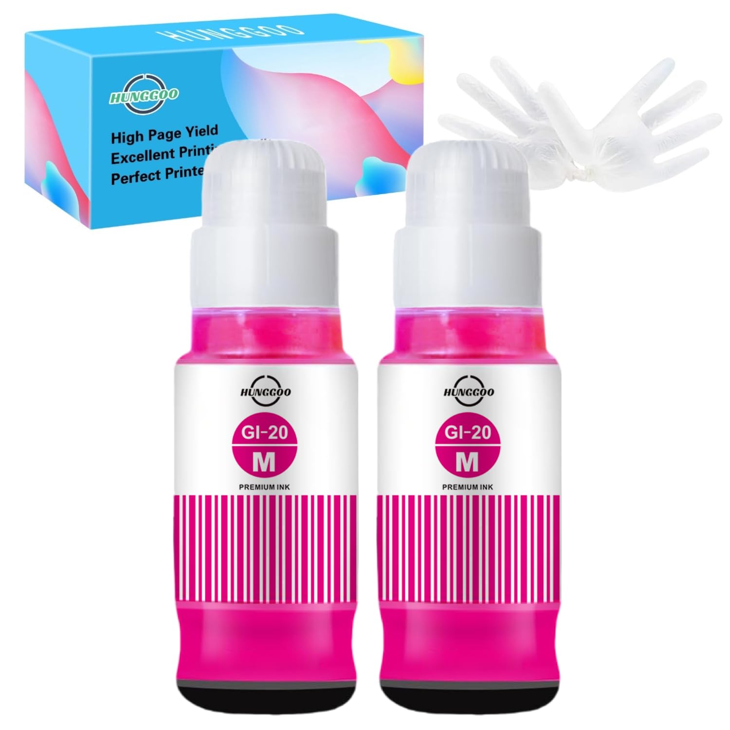 GI-20 Magenta Ink Bottle Compatible Replacement for Canon GI-20 GI20 Ink Bottles Refills Kit for Canon G6020 G7020 G5020 Printers, GI20 Magenta Ink Refill Bottles 2 Pack