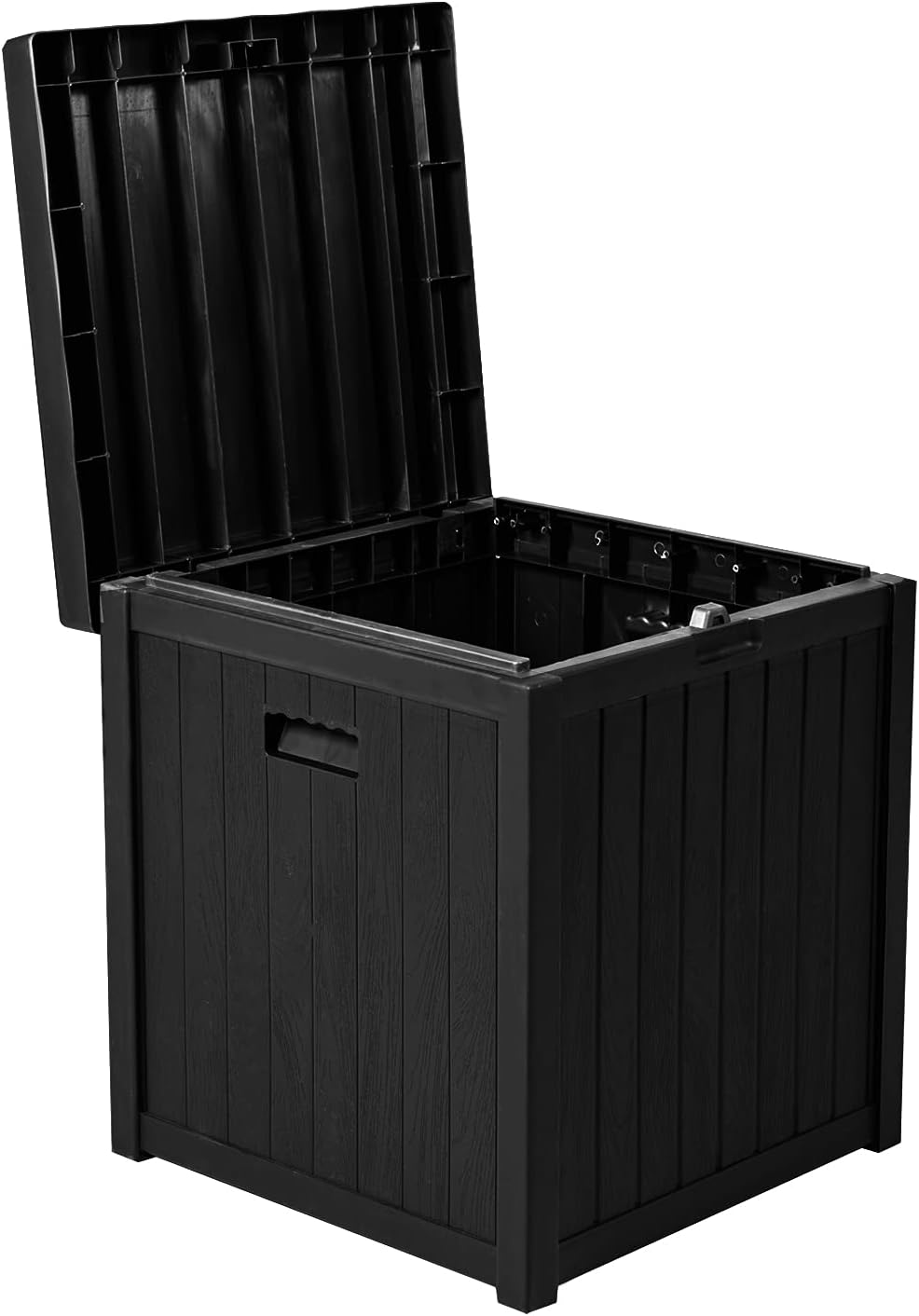 51 Gallon Deck Box Resin Outdoor Storage Box for Gardening Tools, Patio Cushions & Pillows, Pet Stuff and Pool Accessories (Black)