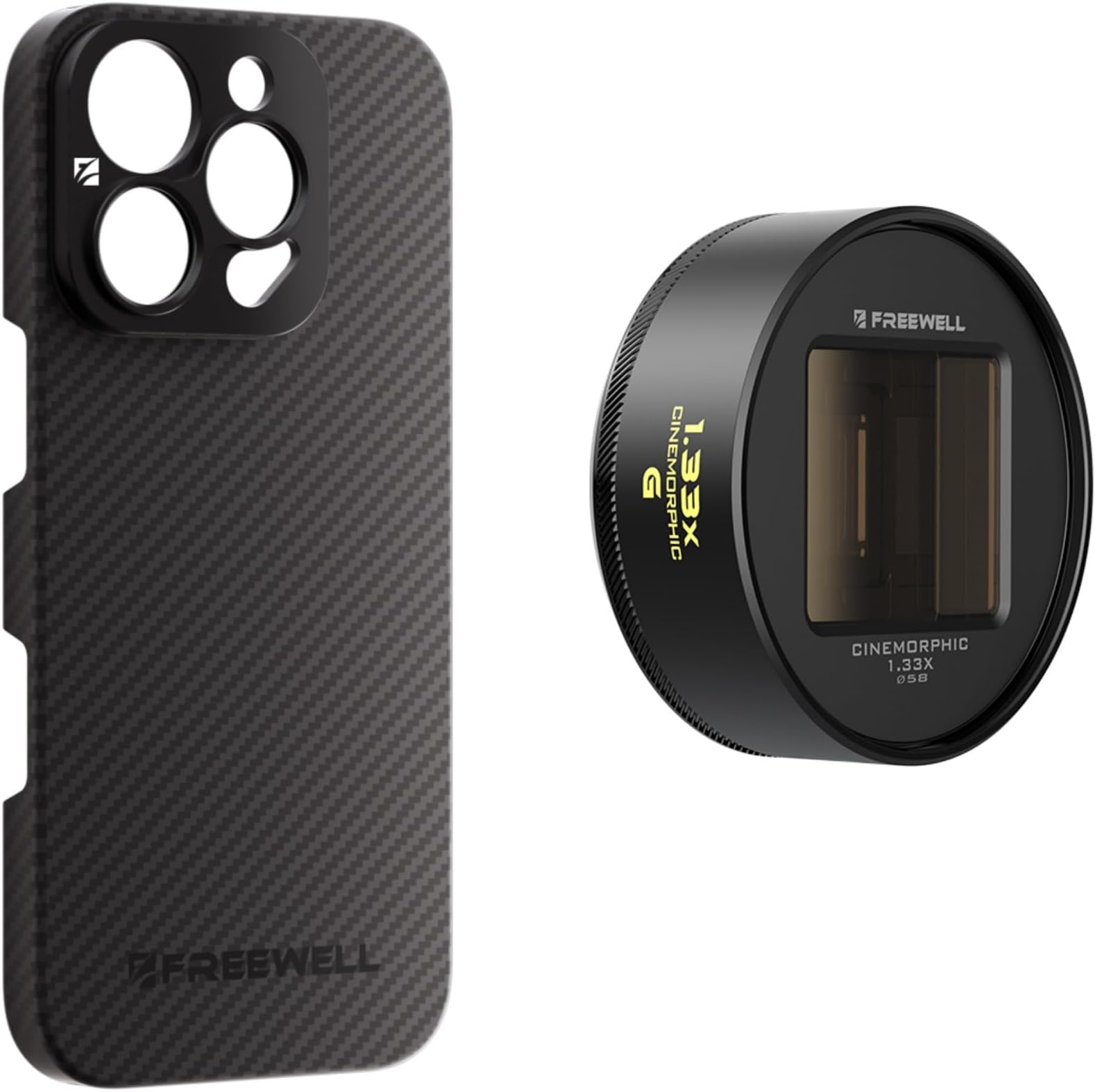 Pro Filmmaker Case and1.33x Gold Anamorphic Lens Kit Compatible with iPhone 16 Pro-17mm Lens Mount