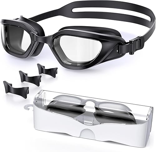 Miniatura 25 de Gafas de Natación, Gafas de Natación Unisex para Adultos Anti Niebla Anti UV Sin Fugas Visión Amplia para Hombres Mujeres Jóvenes Negro/Púrpura