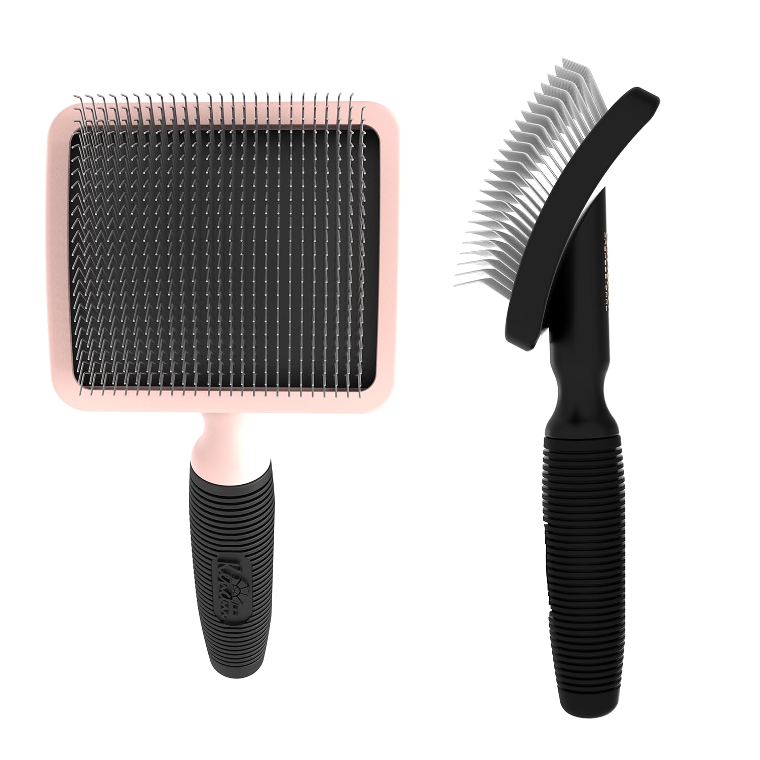 Kenchii Long Pin Slicker Brush for Dogs (Poodles, Doodles, Goldendoodles, Labradoodles), Professional Grooming Brush for Detangling, Fluffing & Dematting, Non-Slip Comfort Handle
