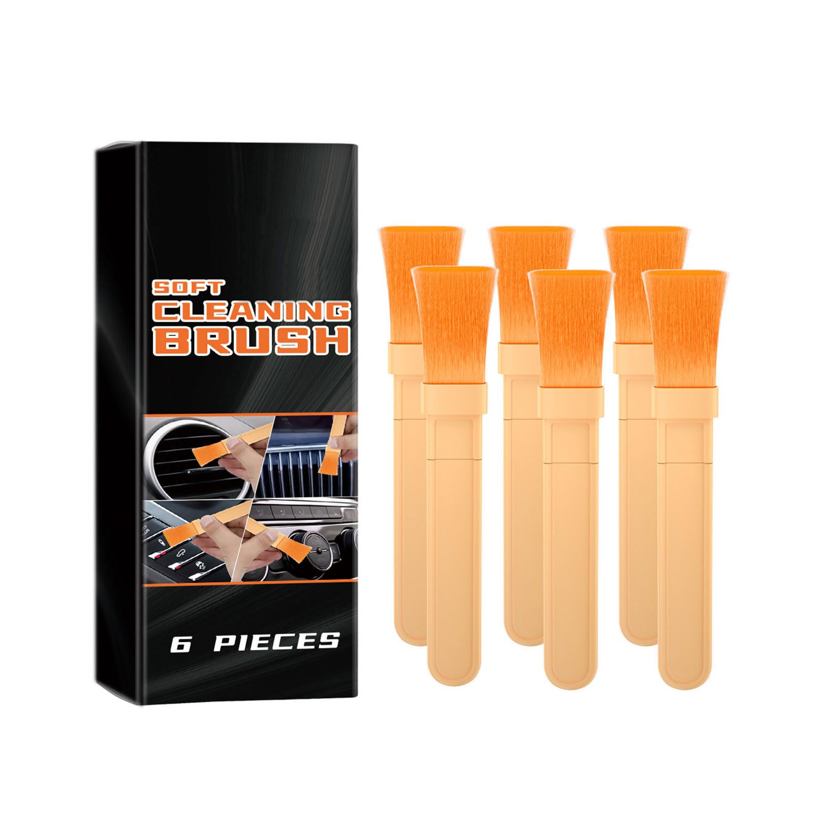YROHGKPN Bristle Car Detailing Brushes Car Brush for Comprehensive Cleaning and Durability 6pcs Automotive Tool