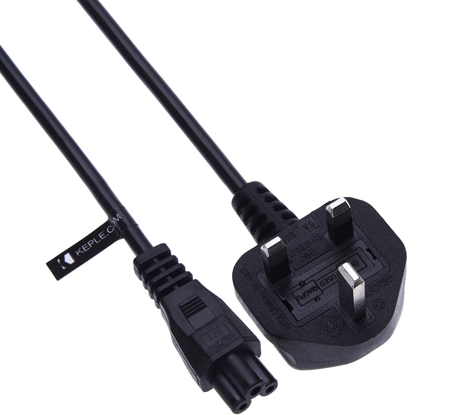 C2G 80601 1 Metre C5 Laptop Power Cable (IEC60320C5 to BS1363) 3 Foot