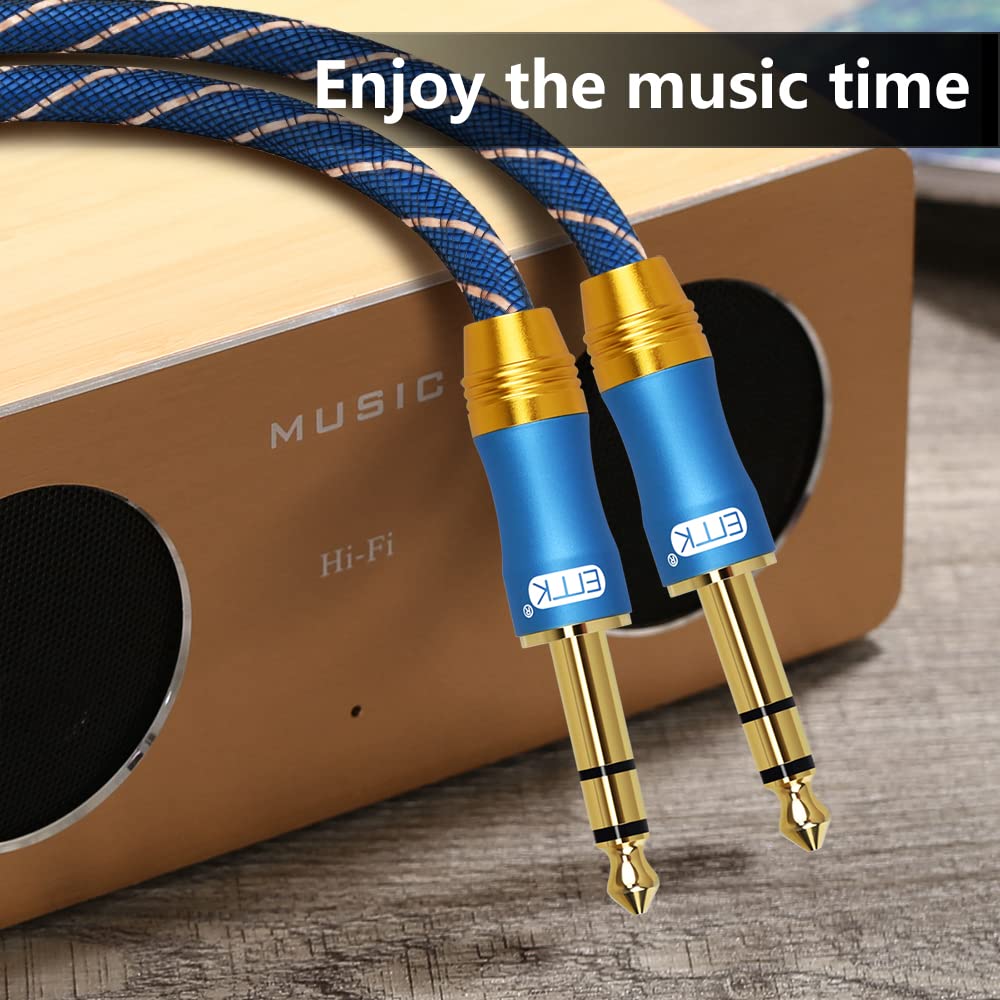 EMK Mono 6.35mm 1/4 Inch Audio Cable 6.35 Instrument Guitar Cable Nylon