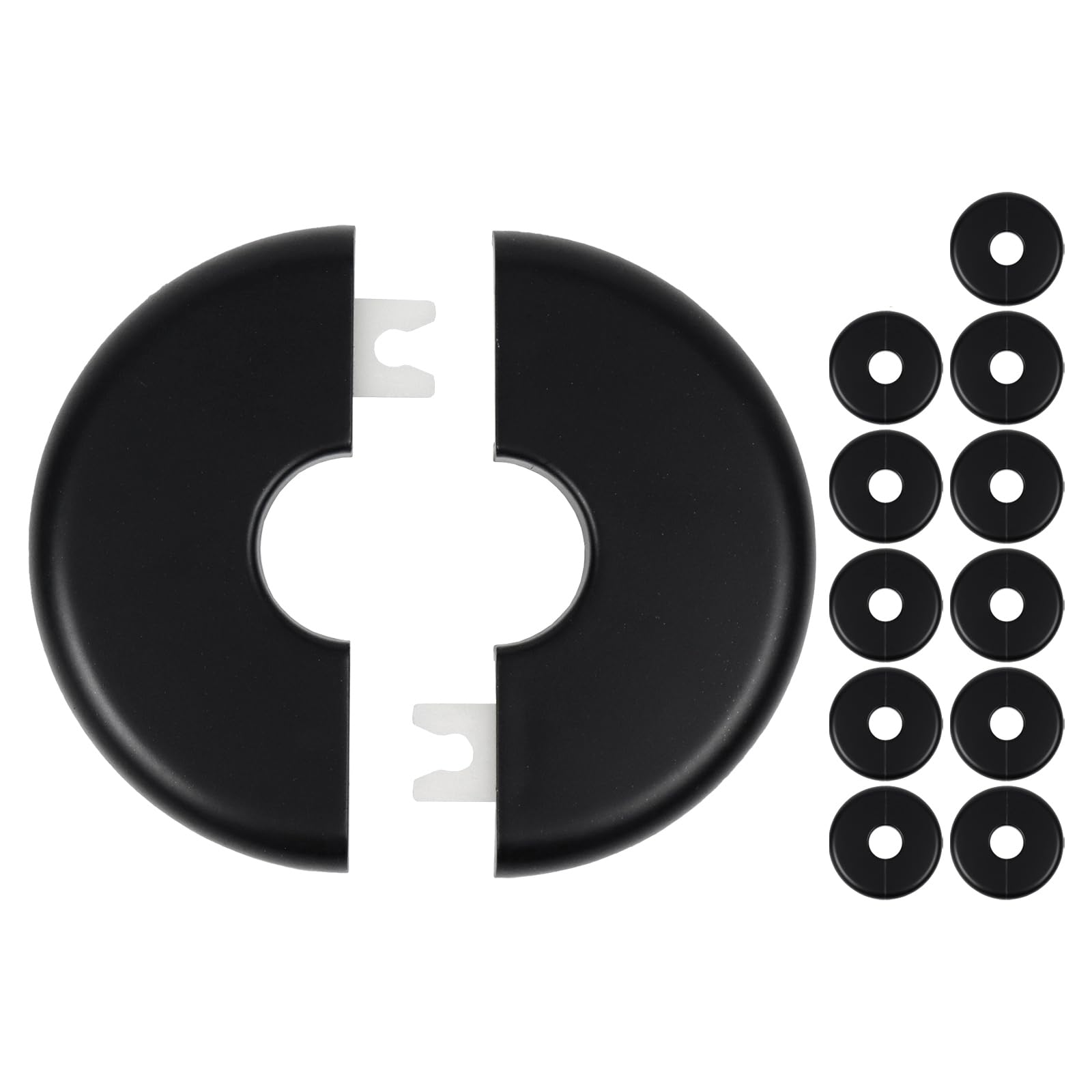 Rosace de finition pour tuyau 22 mm - Bride murale fendue ABS autocollante ronde x12