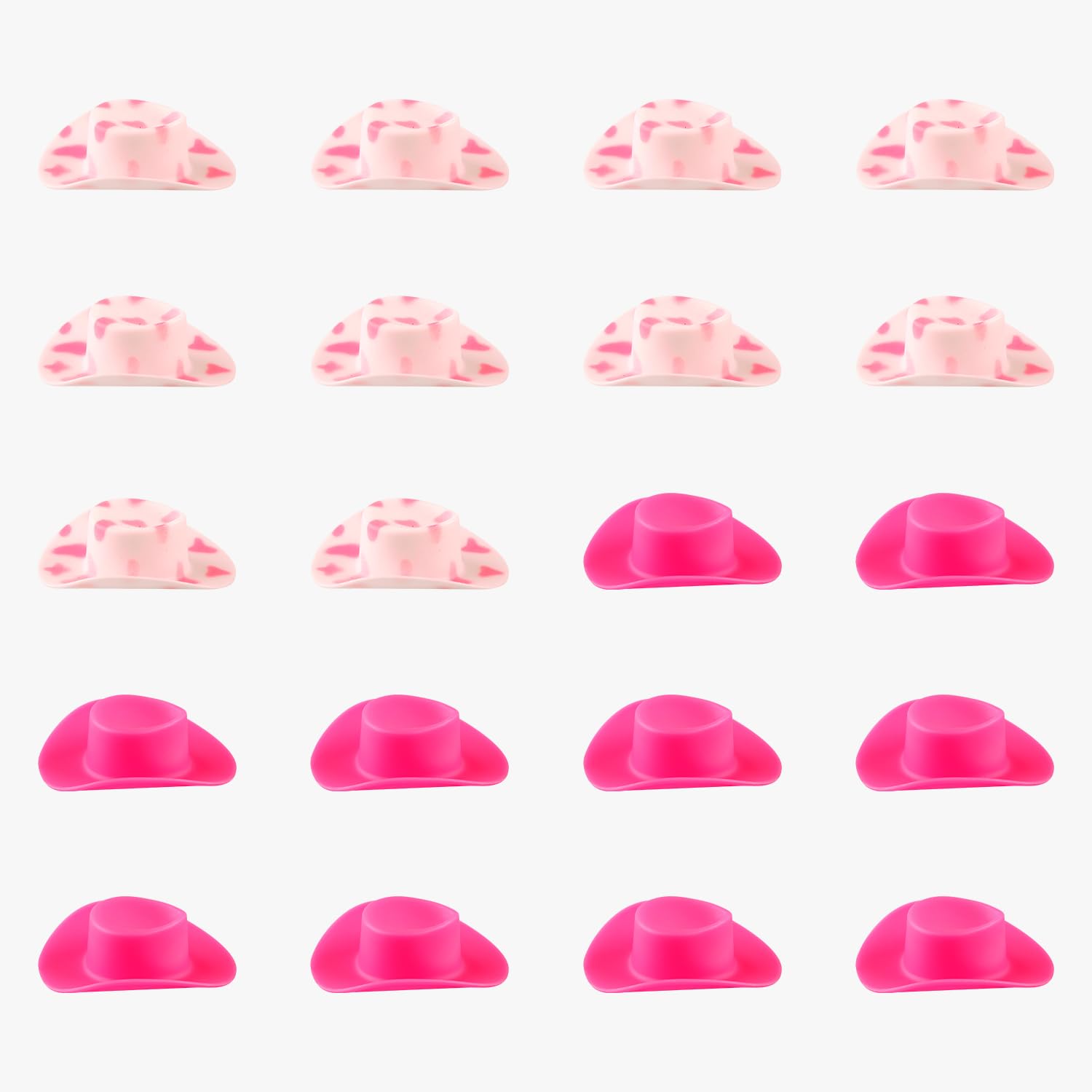 Hopzab 20PCS Pink Mini Cowboy Hats, Two-Tone Party Decorations, Durable Novelty Costume Accessory, Western Theme Event Supplies