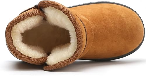 Miniatura 4 de DADAWEN Botas de nieve para niños y niñas pequeñas, impermeables, con forro de piel para exteriores, antideslizantes, cálidas