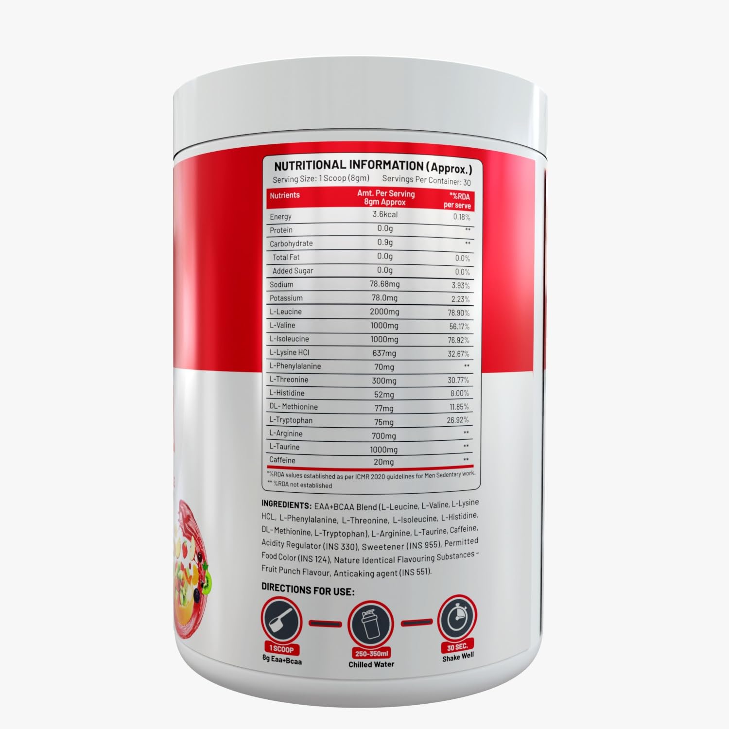 C9 NUTRITION BCAA EAA Powder with 5000mg BCAA, 9000mg EAA & 500mg L-Arginine | Sugar-Free Amino Acid Supplement with Electrolytes for Workout & Muscle Recovery | (30 Servings, Fruit Punch Flavour) — Amazon image 8