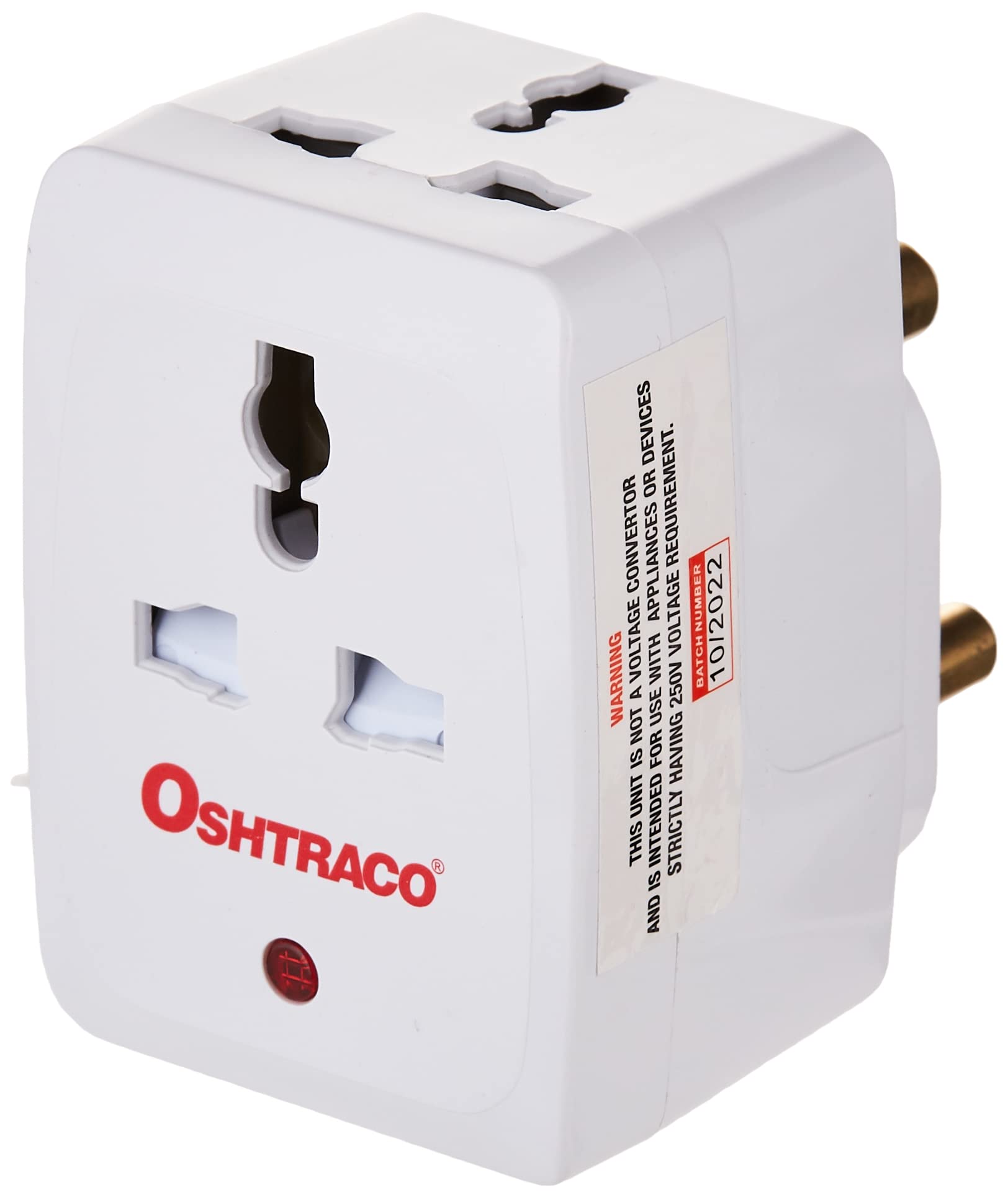 Oshtraco 15AMP 3Way Socket Adap Neon