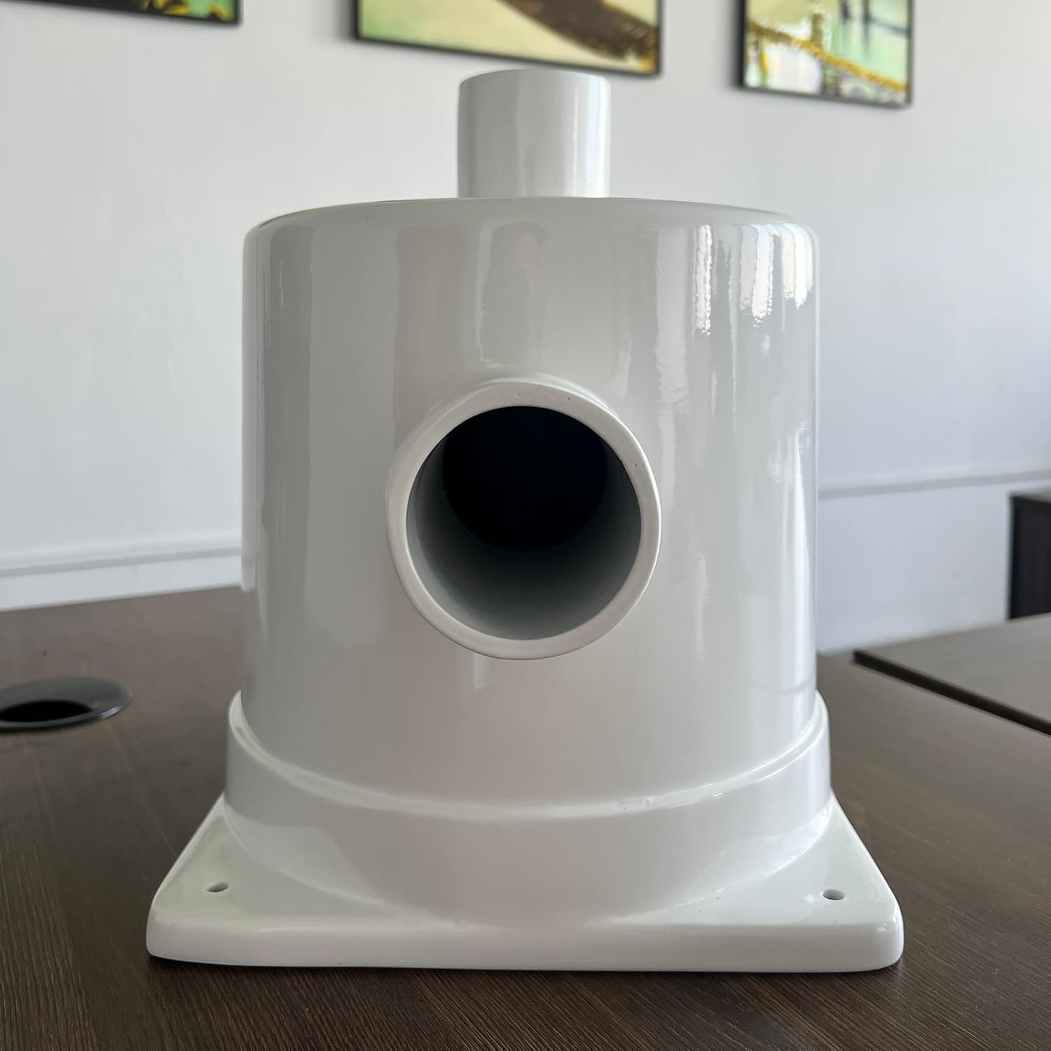 2 Inch Marine Engine Fiberglass Muffler Silencer ， White Boat Motor Noise Reduction Exhaust Silencer ， High Performance Anti-Corrosion for Yachts Sailboats Powerboats Easy Installation