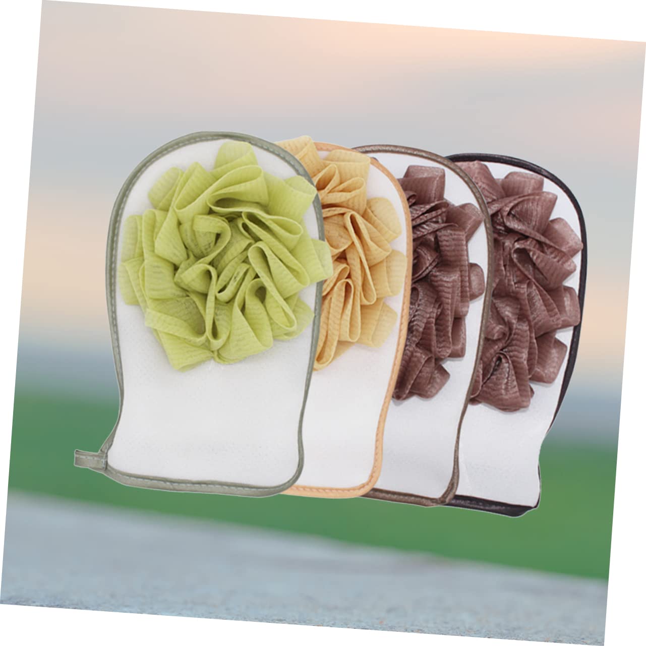 DOITOOL 6stücke Doppelseitige Peeling-handschuhe Und Badeschwamm Zur Entfernung Abgestorbener Haut Für Spa Und Zufällige Farben