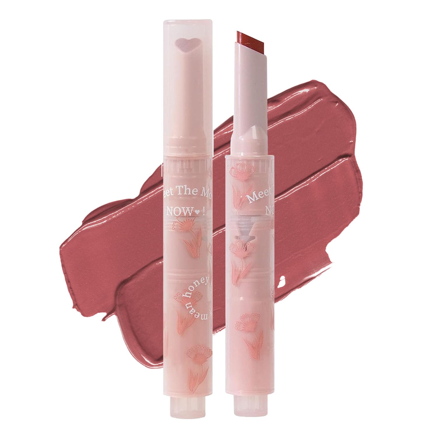 Jelly Lipstick,Korean Heart Tinted Jelly Lip Gloss Pen,Mirror Long Lasting Moisturizing Lip Glaze,Non-Sticky,Vivid Color Gloss Lip Makeup,Lip Stain for Women (2#)