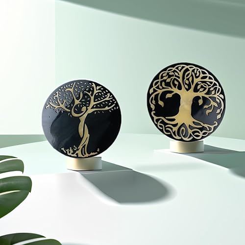 Miniatura 3 de Moldes de silicona para posavasos de árbol de la vida, 2 moldes de resina epoxi para posavasos de bebidas, tapetes, decoración del hogar,