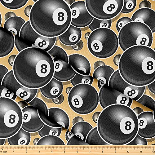 Premium Billiards Pool Snooker Ball Pattern Fabric by The Yard | 58" x 1 Yard Decorative Polyester for Quilting, Apparel, Crafts & Home Decor