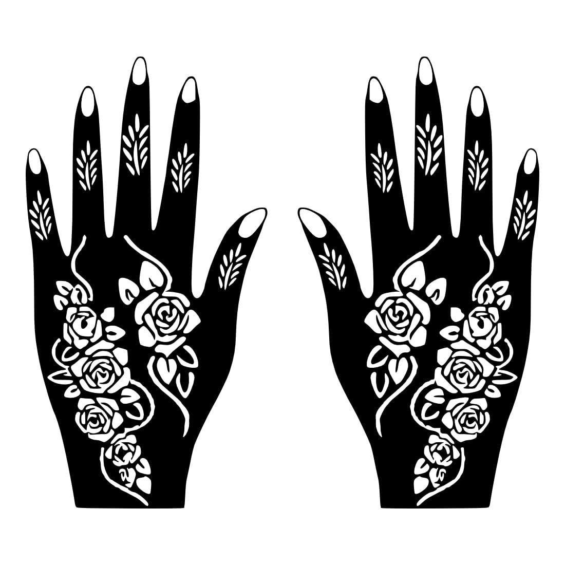 Temporary Tattoowala Mehndi Stencil for Hands Classy Mehndi Stencil Sticker for Women, Girls, and Bridal Events One Set for Both Hand-image-49